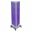 Azar Displays Three-Sided Revolving Pegboard Tower Floor Display on Wheeled Metal Base. Spinner Rack Stand. 700452-PUR